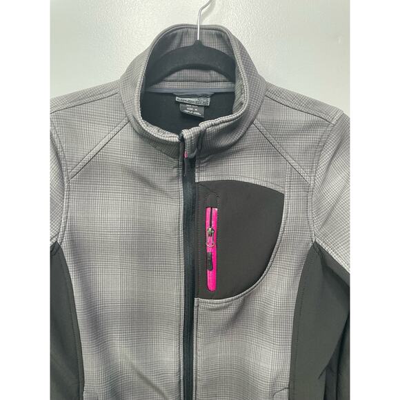 CB Sports Full Zip Performance Jacket Mock Neck Charcoal Women M Gorp Outdoor - Picture 2 of 13